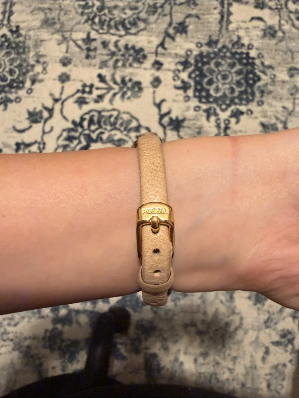 Fossil Rose Gold Tone Leather Strap Watch